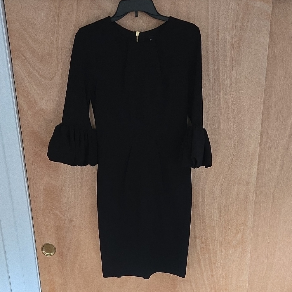 Betsy & Adam Black Ruffled Dress